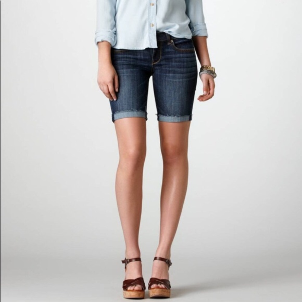 American Eagle Dark Wash Bermuda Shorts